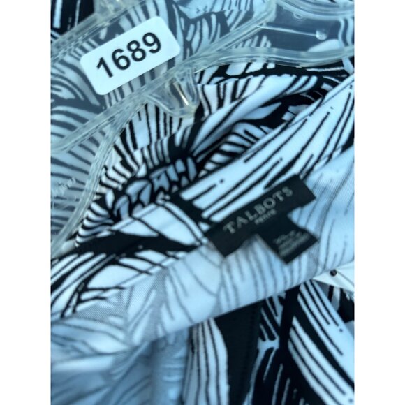 Talbots Women's Black & White Button Front Tropical Maxi Dress Sz XLP - NWT - Picture 8 of 9